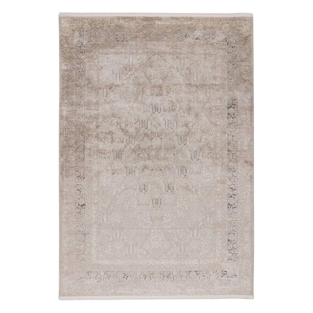 Szőnyeg, kopott mintás, barnásszürke, viszkóz - akril, 80x150 cm - LUNE D'OR - Butopêa akciós termékkép 1